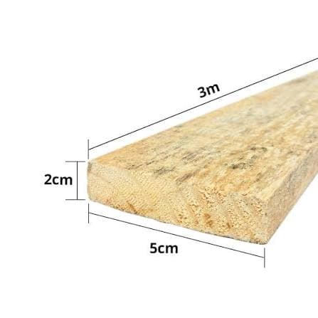Sarrafo de Pinus 5x2,5cm 3m