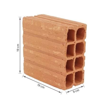 Bloco Cerâmico de Vedação 9x19x19