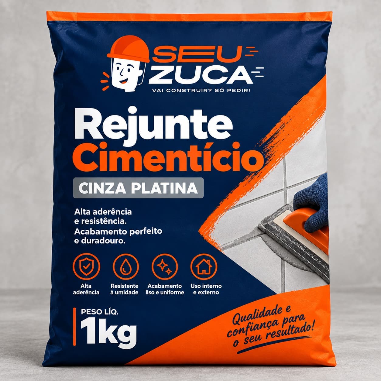 Rejunte Cimentício Cinza Platina 1kg